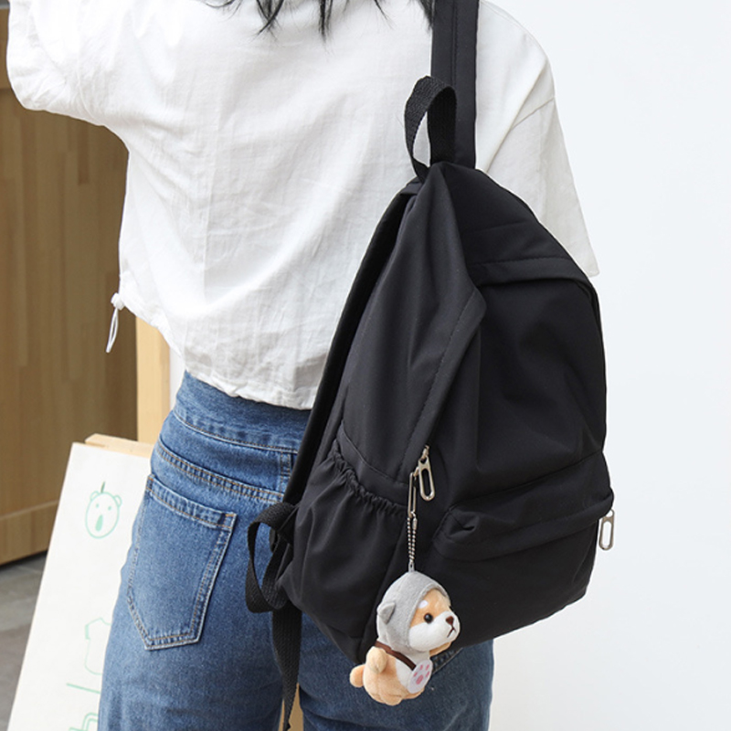 Fashion Backpack Women - Damski plecak w jednolitym kolorze, duża